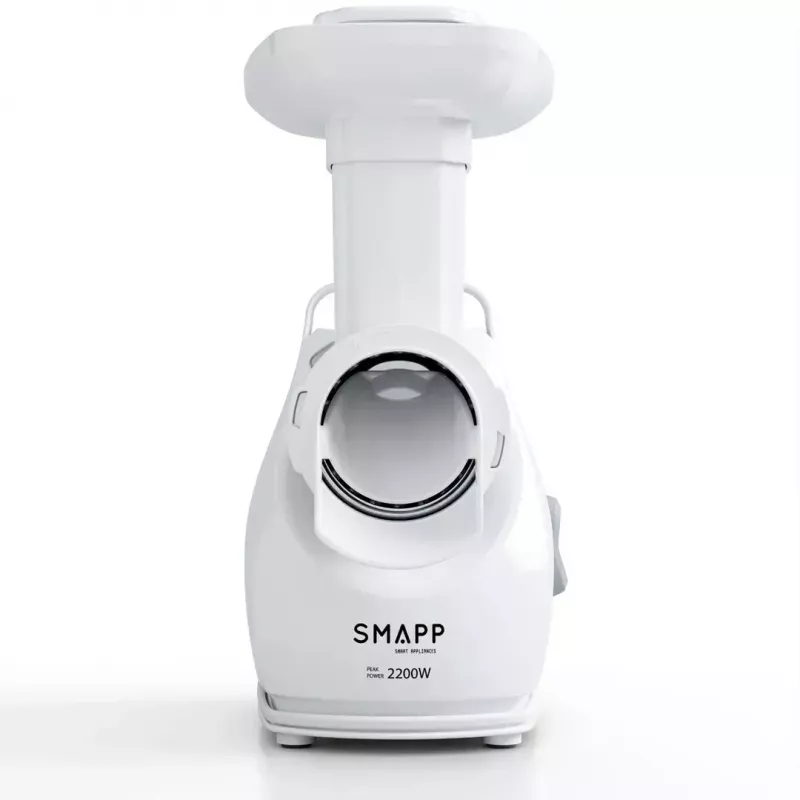 Picadora de carne SMAPP modelo 490.81 BLANCO – 2200 W, 1 velocidad, 2,7 kg/min, 3 discos perforados, blanco, accesorio triturador