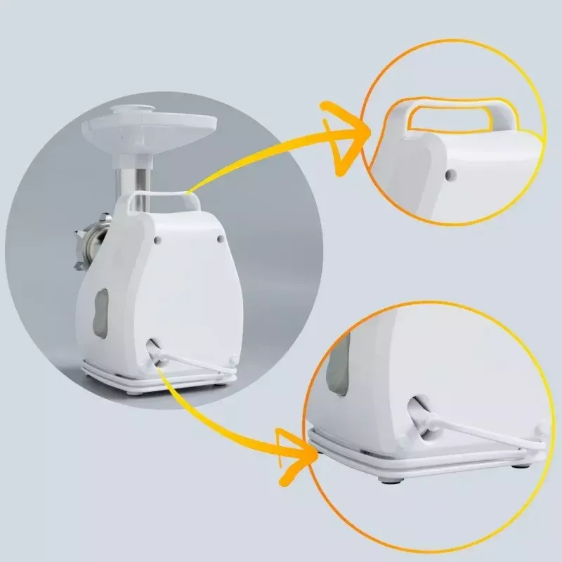 Picadora de carne SMAPP modelo 490.81 BLANCO – 2200 W, 1 velocidad, 2,7 kg/min, 3 discos perforados, blanco, accesorio triturador