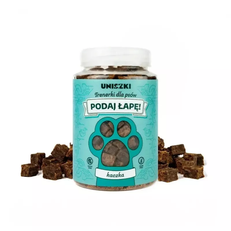 Premios de entrenamiento UNISZKI Trenerki kaczka 150 g – snacks de entrenamiento para perros con sabor a pato
