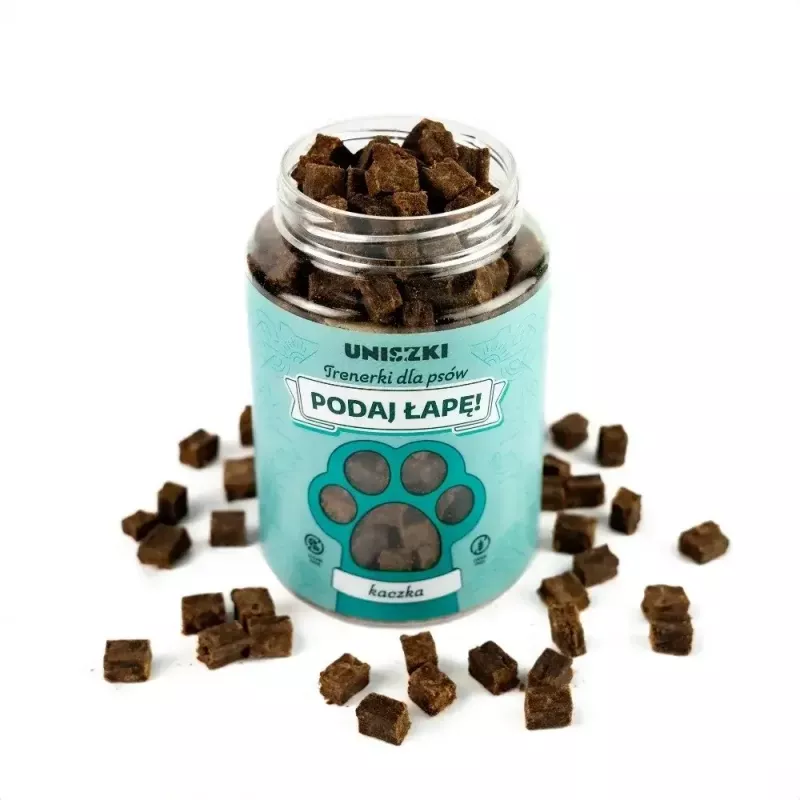 Premios de entrenamiento UNISZKI Trenerki kaczka 150 g – snacks de entrenamiento para perros con sabor a pato