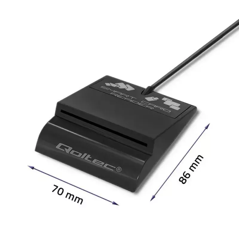 Lector de tarjetas QOLTEC Smart ID Card Reader Intelligenst modelo 50636 USB Type-C