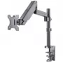 Soporte de mesa Manhattan para TV y monitores (Full-Motion con pistón de gas), para pantallas de 13 inch a 27 inch, montaje por pinza o pasacables, compatibilidad VESA: 75x75 mm y 100x100 mm — comprueba las dimensiones de los cuatro orificios de montaje en la parte posterior de la pantalla para asegurarte de que encajan, máx. 8 kg, soporte