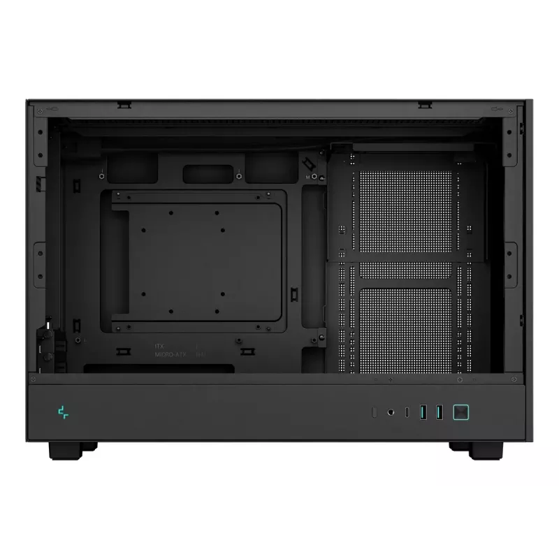 Caja de PC DeepCool CH260 Micro Tower negra — Micro-ATX/Mini-ITX, cristal templado, USB-C, GPU máx. 413 mm