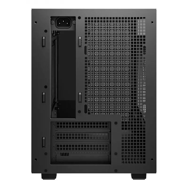 Caja de PC DeepCool CH260 Micro Tower negra — Micro-ATX/Mini-ITX, cristal templado, USB-C, GPU máx. 413 mm