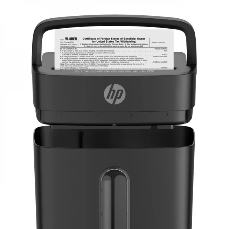 Trituradora de papel HP One Shred 6CC corte en partículas 68 dB negra