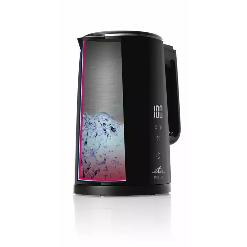 Hervidor de agua ETA Emma 1,5 l 2200 W acero inoxidable, negro, base 360°