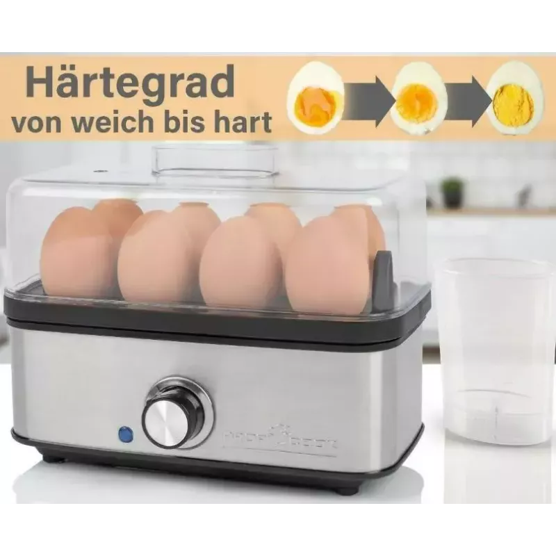 Huevos eléctricos ProfiCook 501275 — acero inoxidable, capacidad para 7 huevos, accesorio para tortilla/escalfado