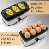 Huevos eléctricos ProfiCook 501275 — acero inoxidable, capacidad para 7 huevos, accesorio para tortilla/escalfado