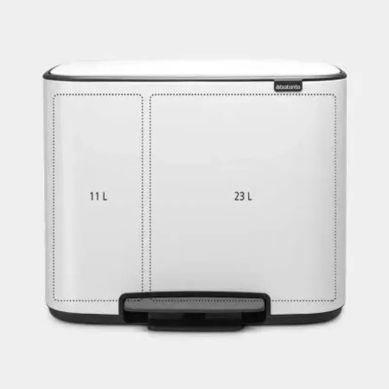 Cubo de basura BRABANTIA 121142 rectangular blanco, 540×363×440 mm