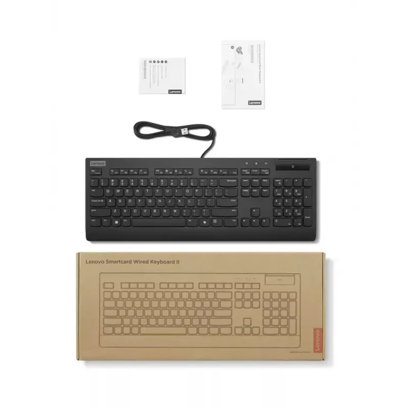 Teclado con cable Lenovo Smartcard II Estonio Negro USB-A interruptor de émbolo
