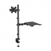 Soporte de escritorio Manhattan para combinación de monitor y portátil (Full-Motion), para pantallas: 10-27 inch, portátil hasta 17 inch, montaje por abrazadera, compatibilidad VESA: 75x75 y 100x100 mm – comprueba las dimensiones de los cuatro orificios de montaje en la parte posterior de la pantalla para asegurarte de que encajan, máx. 8 kg, soporte