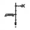 Soporte de escritorio Manhattan para combinación de monitor y portátil (Full-Motion), para pantallas: 10-27 inch, portátil hasta 17 inch, montaje por abrazadera, compatibilidad VESA: 75x75 y 100x100 mm – comprueba las dimensiones de los cuatro orificios de montaje en la parte posterior de la pantalla para asegurarte de que encajan, máx. 8 kg, soporte
