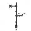 Soporte de escritorio Manhattan para combinación de monitor y portátil (Full-Motion), para pantallas: 10-27 inch, portátil hasta 17 inch, montaje por abrazadera, compatibilidad VESA: 75x75 y 100x100 mm – comprueba las dimensiones de los cuatro orificios de montaje en la parte posterior de la pantalla para asegurarte de que encajan, máx. 8 kg, soporte