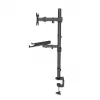 Soporte de escritorio Manhattan para combinación de monitor y portátil (Full-Motion), para pantallas: 10-27 inch, portátil hasta 17 inch, montaje por abrazadera, compatibilidad VESA: 75x75 y 100x100 mm – comprueba las dimensiones de los cuatro orificios de montaje en la parte posterior de la pantalla para asegurarte de que encajan, máx. 8 kg, soporte