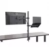 Soporte de escritorio Manhattan para combinación de monitor y portátil (Full-Motion), para pantallas: 10-27 inch, portátil hasta 17 inch, montaje por abrazadera, compatibilidad VESA: 75x75 y 100x100 mm – comprueba las dimensiones de los cuatro orificios de montaje en la parte posterior de la pantalla para asegurarte de que encajan, máx. 8 kg, soporte