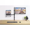 Soporte de escritorio Manhattan para combinación de monitor y portátil (Full-Motion), para pantallas: 10-27 inch, portátil hasta 17 inch, montaje por abrazadera, compatibilidad VESA: 75x75 y 100x100 mm – comprueba las dimensiones de los cuatro orificios de montaje en la parte posterior de la pantalla para asegurarte de que encajan, máx. 8 kg, soporte