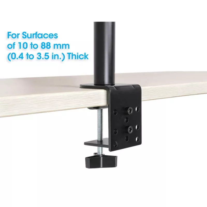Soporte de escritorio Manhattan para combinación de monitor y portátil (Full-Motion), para pantallas: 10-27 inch, portátil hasta 17 inch, montaje por abrazadera, compatibilidad VESA: 75x75 y 100x100 mm – comprueba las dimensiones de los cuatro orificios de montaje en la parte posterior de la pantalla para asegurarte de que encajan, máx. 8 kg, soporte