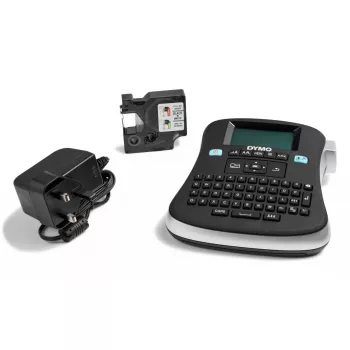DYMO LabelManager 210D+ Kit de etiquetadora portátil | Teclado QWERTY | con etiquetas D1 de 12 mm negro sobre blanco y maletín de transporte