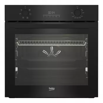 Horno eléctrico empotrable BEKO BBIE123001BD — 72 L, 2400 W, indicador LED, mandos escamoteables, autolimpieza por vapor, negro