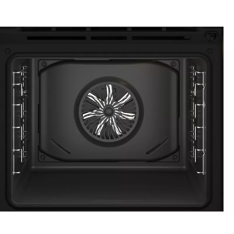 Horno eléctrico empotrable BEKO BBIE123001BD — 72 L, 2400 W, indicador LED, mandos escamoteables, autolimpieza por vapor, negro