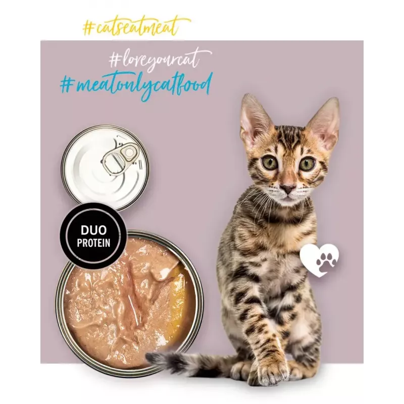 Comida húmeda para gatos 3coty Pavo con Ganso para gatitos 80 g sobre — alimento completo para jóvenes
