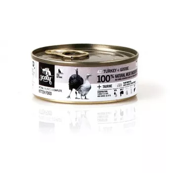 Comida húmeda para gatos 3coty Pavo con Ganso para gatitos 80 g sobre — alimento completo para jóvenes