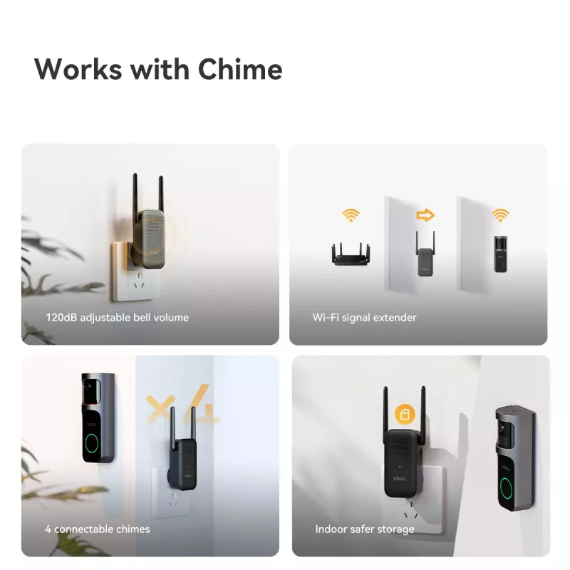 Imou Doorbell 2S Kit Negro 3 MP Inalámbrico Montaje en pared