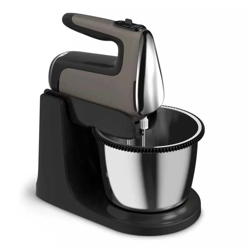 Batidora de mano Tefal Powermix Silence HT654E38 con bol de soporte 600 W gris/negro