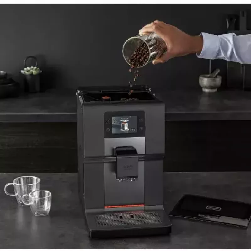 Cafetera espresso KRUPS EA875U, depósito de agua de 3 L, depósito de café de 250 g, Thermoblock, 1450 W