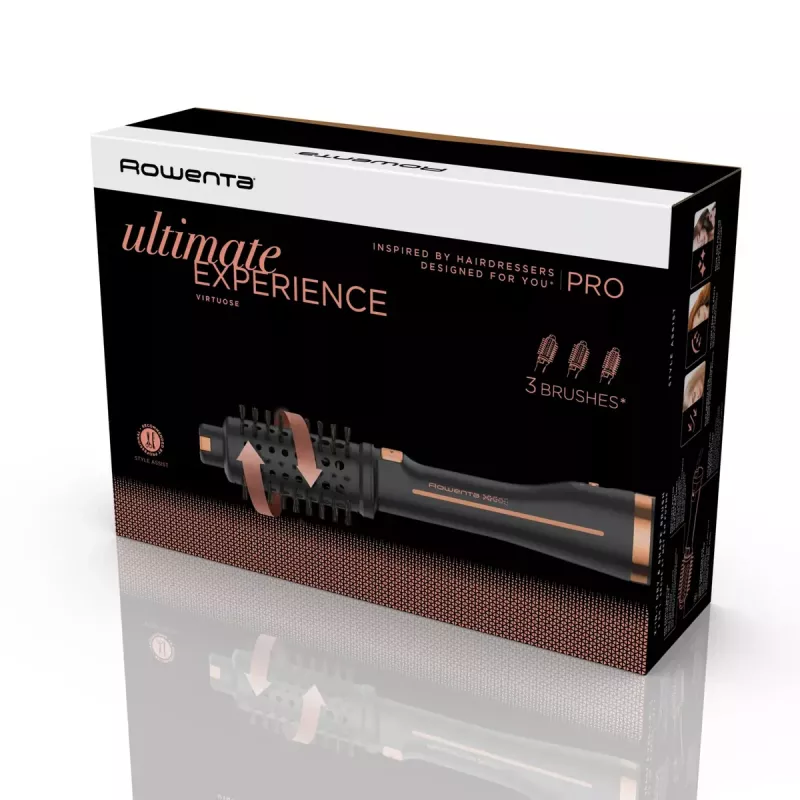 Cepillo de aire caliente Rowenta Ultimate Experience CF9625 Warm, negro, bronce, 750 W