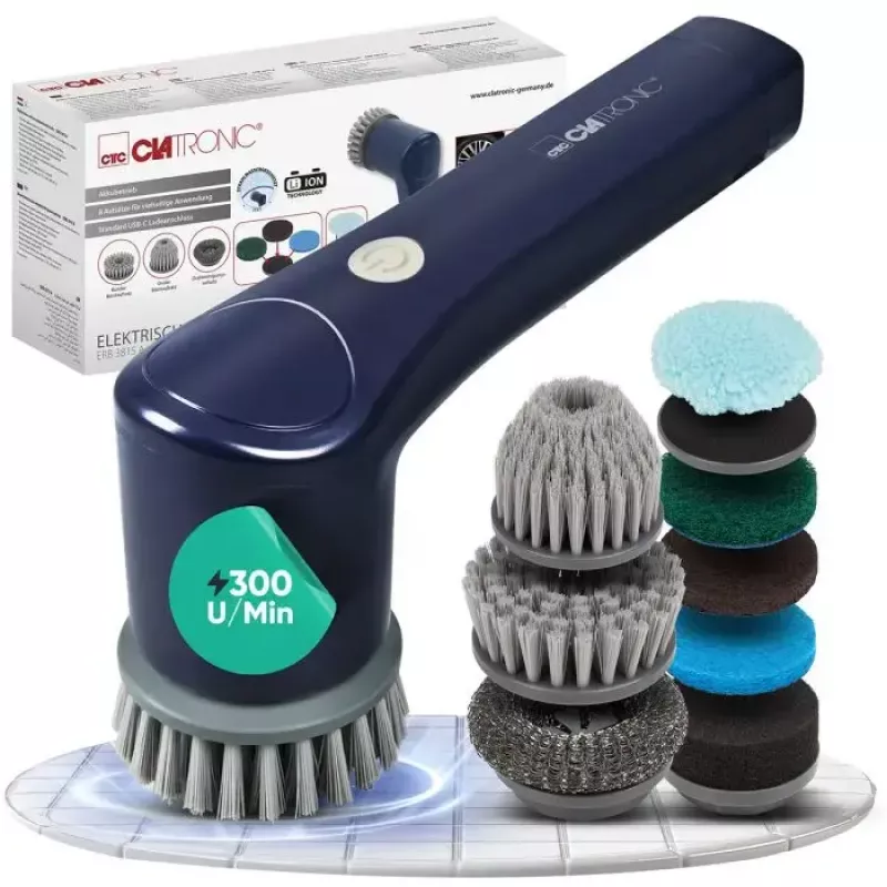Cepillo eléctrico de limpieza inalámbrico Clatronic ERB 3815 A con 8 accesorios