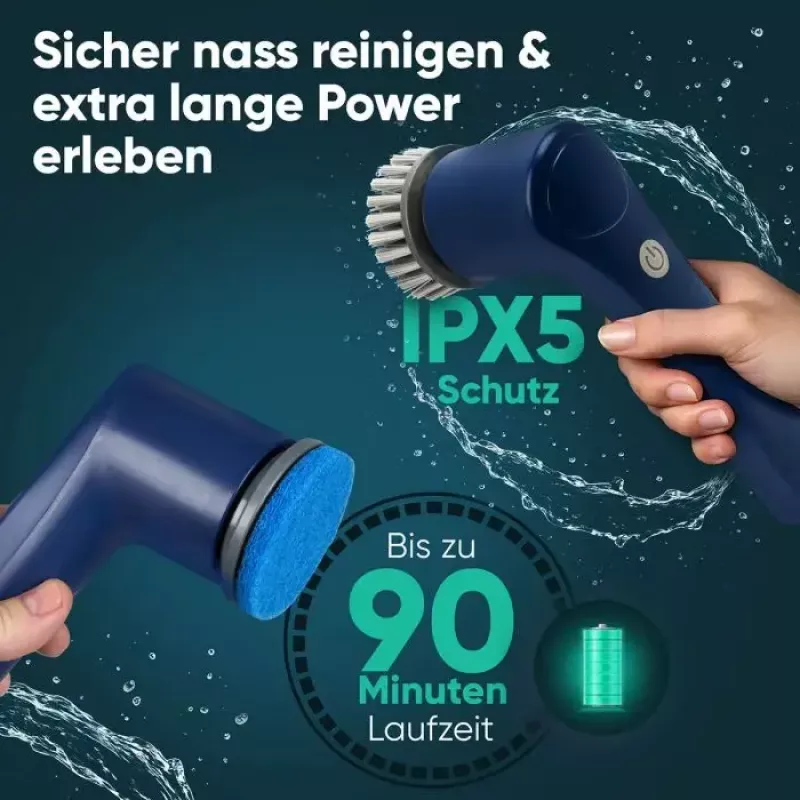 Cepillo eléctrico de limpieza inalámbrico Clatronic ERB 3815 A con 8 accesorios
