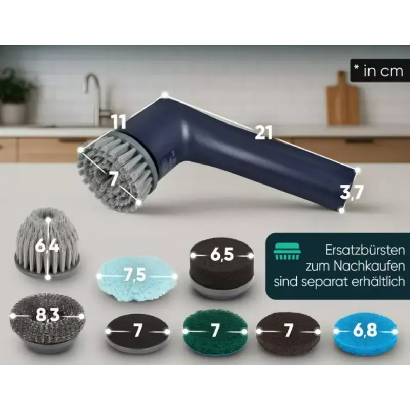 Cepillo eléctrico de limpieza inalámbrico Clatronic ERB 3815 A con 8 accesorios