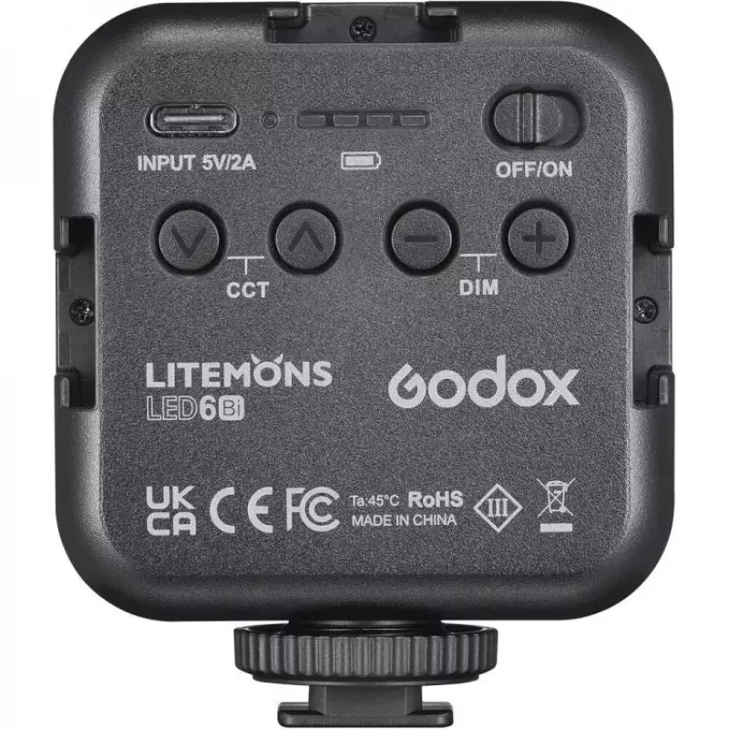 Flash para cámara Godox LED6BI negro 6500K batería 10h