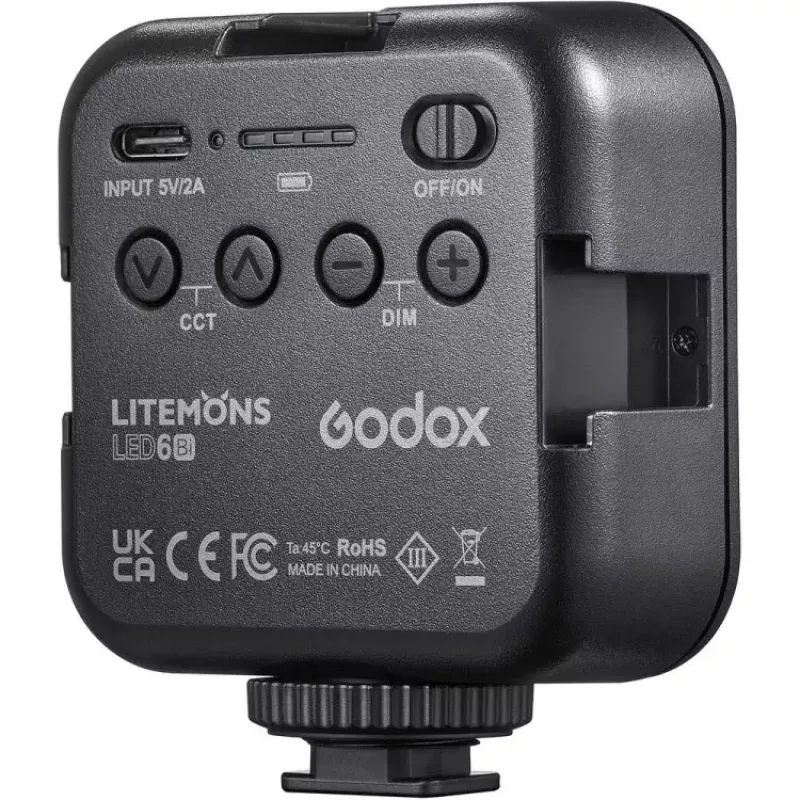 Flash para cámara Godox LED6BI negro 6500K batería 10h