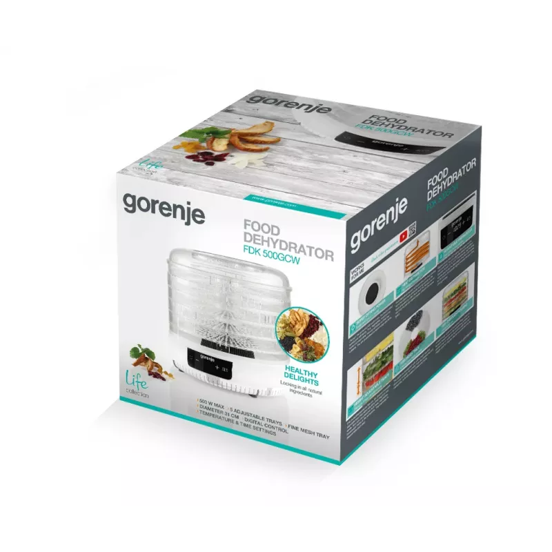 Gorenje FDK500GCW deshidratador de alimentos blanco 500 W