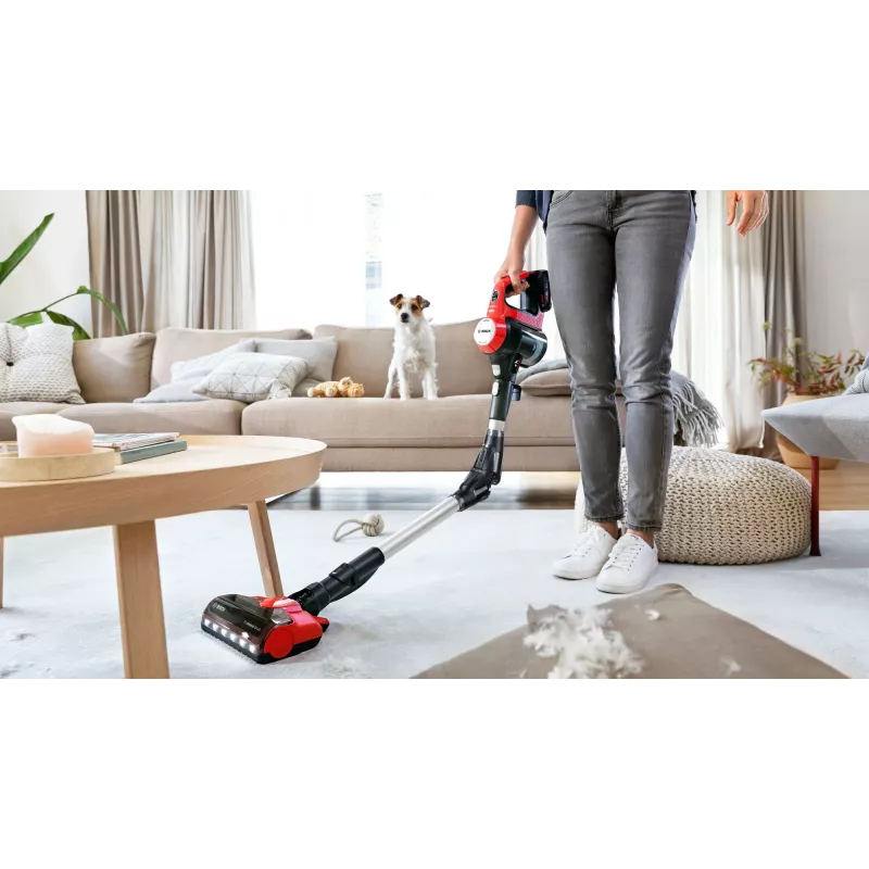 Aspirador de escoba Bosch BCS711PET/cepillo eléctrico batería en seco sin bolsa 0,3 L negro, rojo 3 Ah