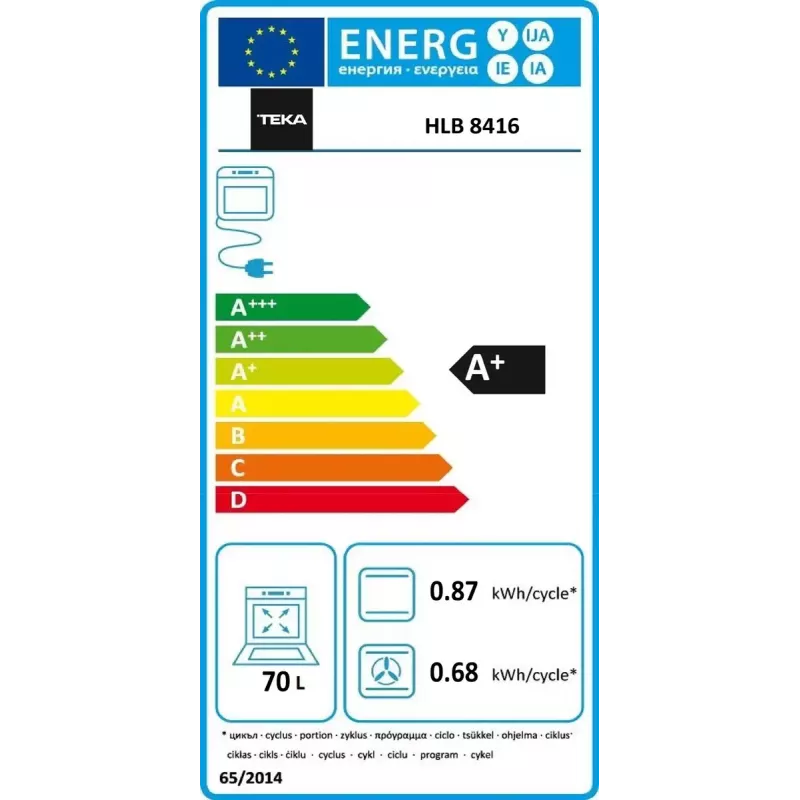 Horno empotrable Teka HLB 8416 BK, horno eléctrico