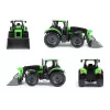Tractor de juguete mecánico Lena Deutz-Fahr Worxx con 74 cm de longitud y remolque desmontable
