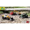 Tractor de juguete mecánico Lena Deutz-Fahr Worxx con 74 cm de longitud y remolque desmontable