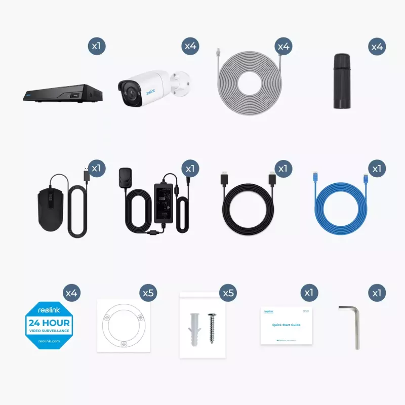 Cámara de vigilancia Reolink NVS8-5MB4 5MP con cable