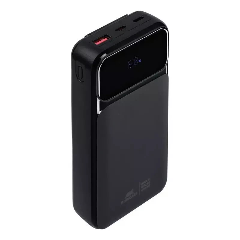 Batería externa portátil Rivacase VA2221 — 20000 mAh LiPo, PD 3.0 y QC 3.0, 3 conectores (1×A, 2×C), salida 22,5 W