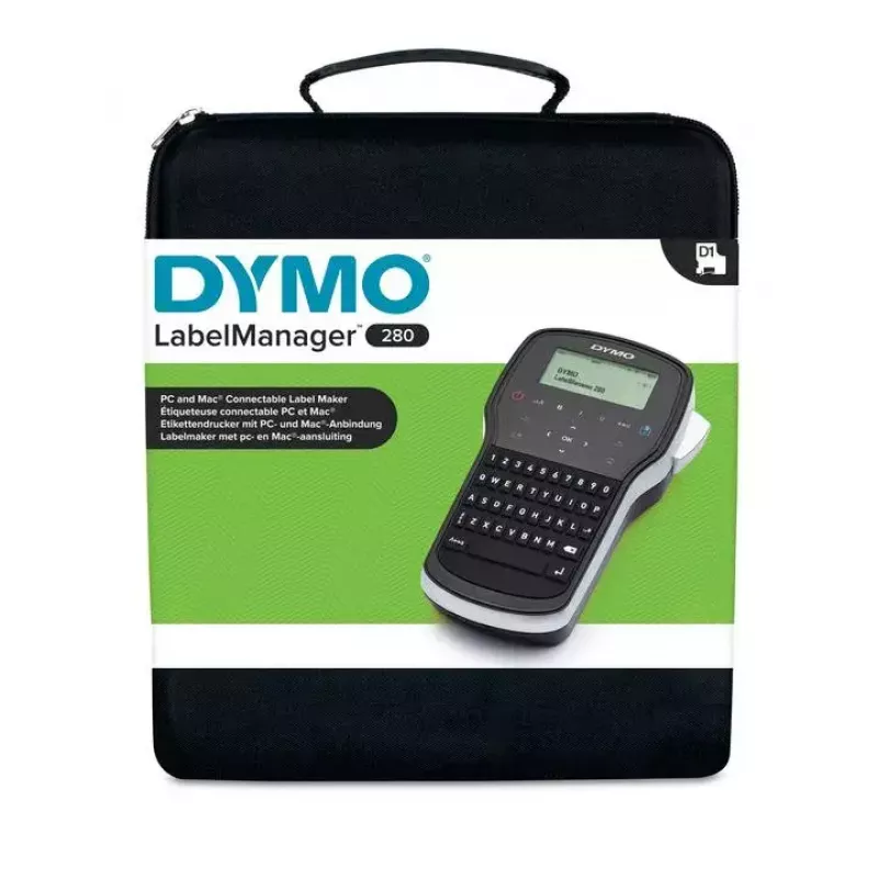 Rotuladora Dymo LabelManager 280 QWERTY con LCD, USB, Li-Ion, cinta D1 (máx. 12 mm)