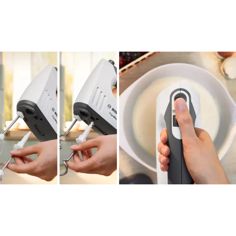 Batidora de mano Bosch MFQ37490 750 W Gris, Blanco