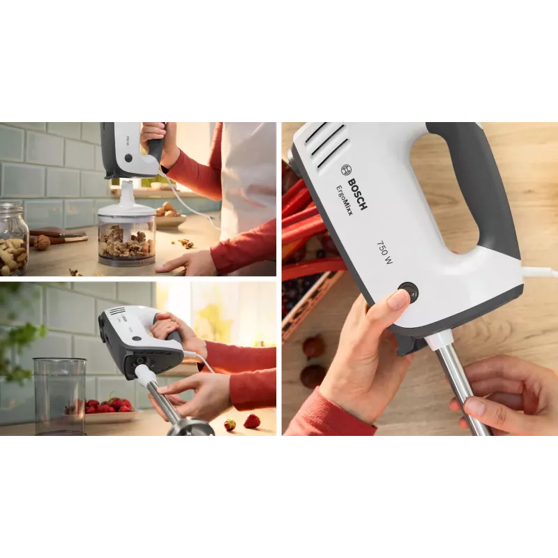 Batidora de mano Bosch MFQ37490 750 W Gris, Blanco