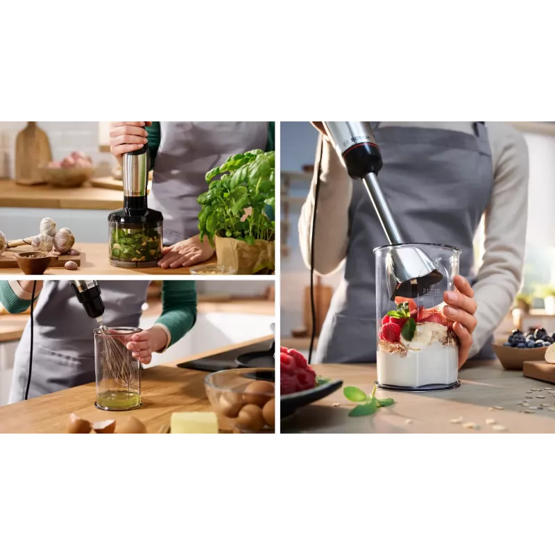 Batidora de mano Bosch Serie 6 MSM6M621 0,5 L 1000 W Negro, Acero inoxidable