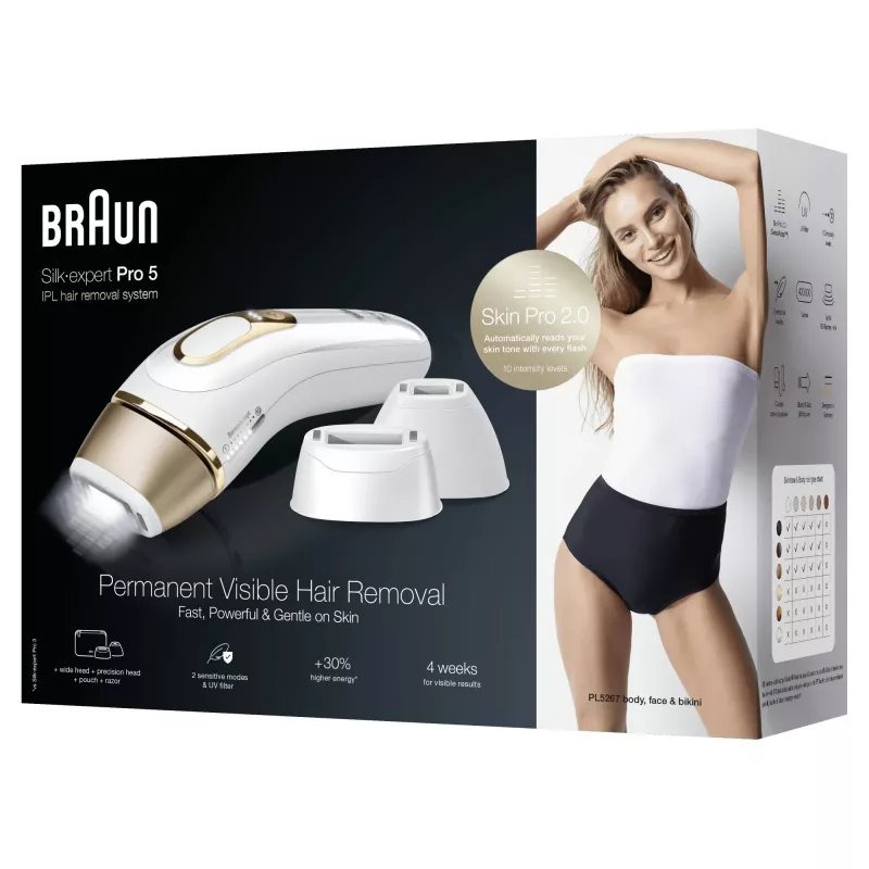Braun Silk-expert Pro Silk·expert Pro 5 PL5267 luz pulsada intensa (IPL) Oro, Blanco