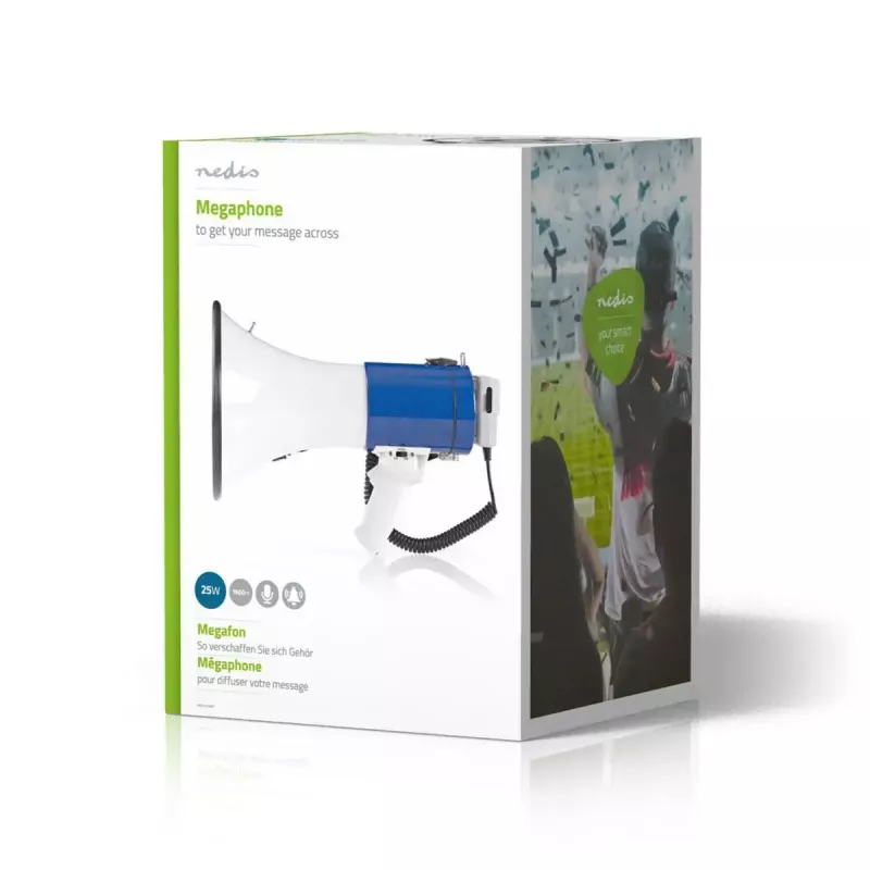 Megáfono Nedis MEPH200WT Blanco Azul 20 W 300 m de alcance