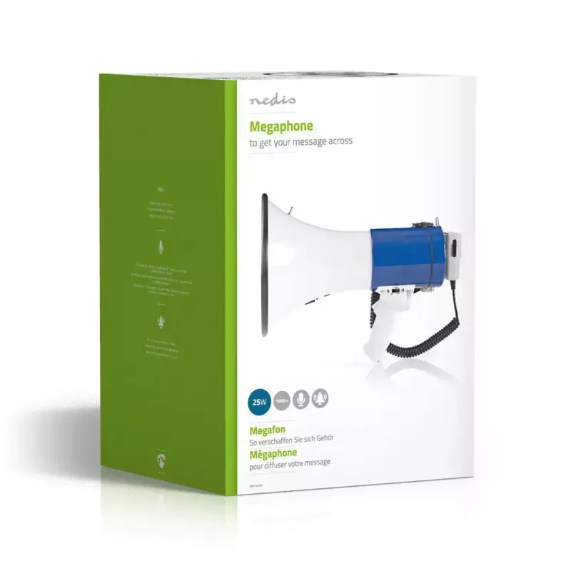 Megáfono Nedis MEPH200WT Blanco Azul 20 W 300 m de alcance
