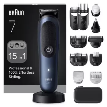 Afeitadora eléctrica BRAUN All-in-One AIO7580 – inalámbrica recargable, afeitado en húmedo y en seco, 120 min de autonomía, 21 ajustes de longitud, cuerpo completo